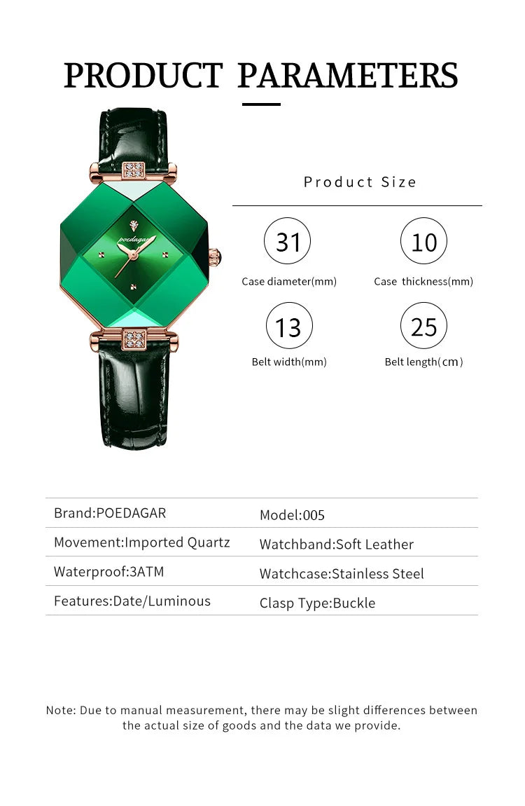 POEDAGAR Luxury Elegant Woman Watch Quartz Waterproof Leather Ladies Wristwatch Fashion Casual Women's Watches Female Reloj Gift