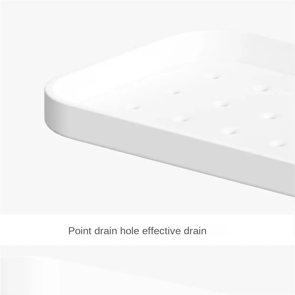 Bathroom Drainable Storage Rack Small White Bathroom Accessories Punch-free Wall-mounted Bathroom Shelf Wash Supplies Storage