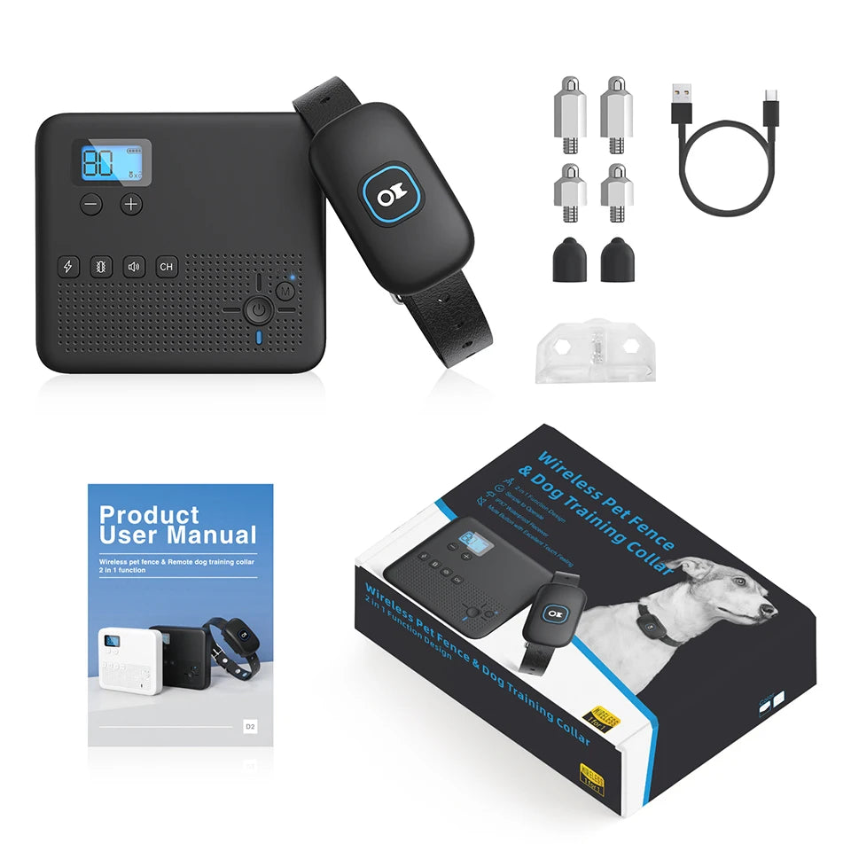 2 IN 1 Wireless Electronic Dog Fence System & Remote