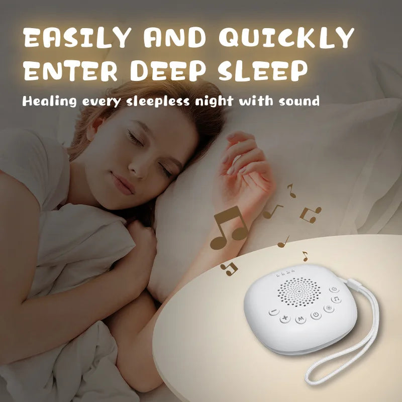 Portable White Noise Machine Sleep Aid with LED Breathing Light And 20 Types of Light Music - Meditation Device for Relaxation
