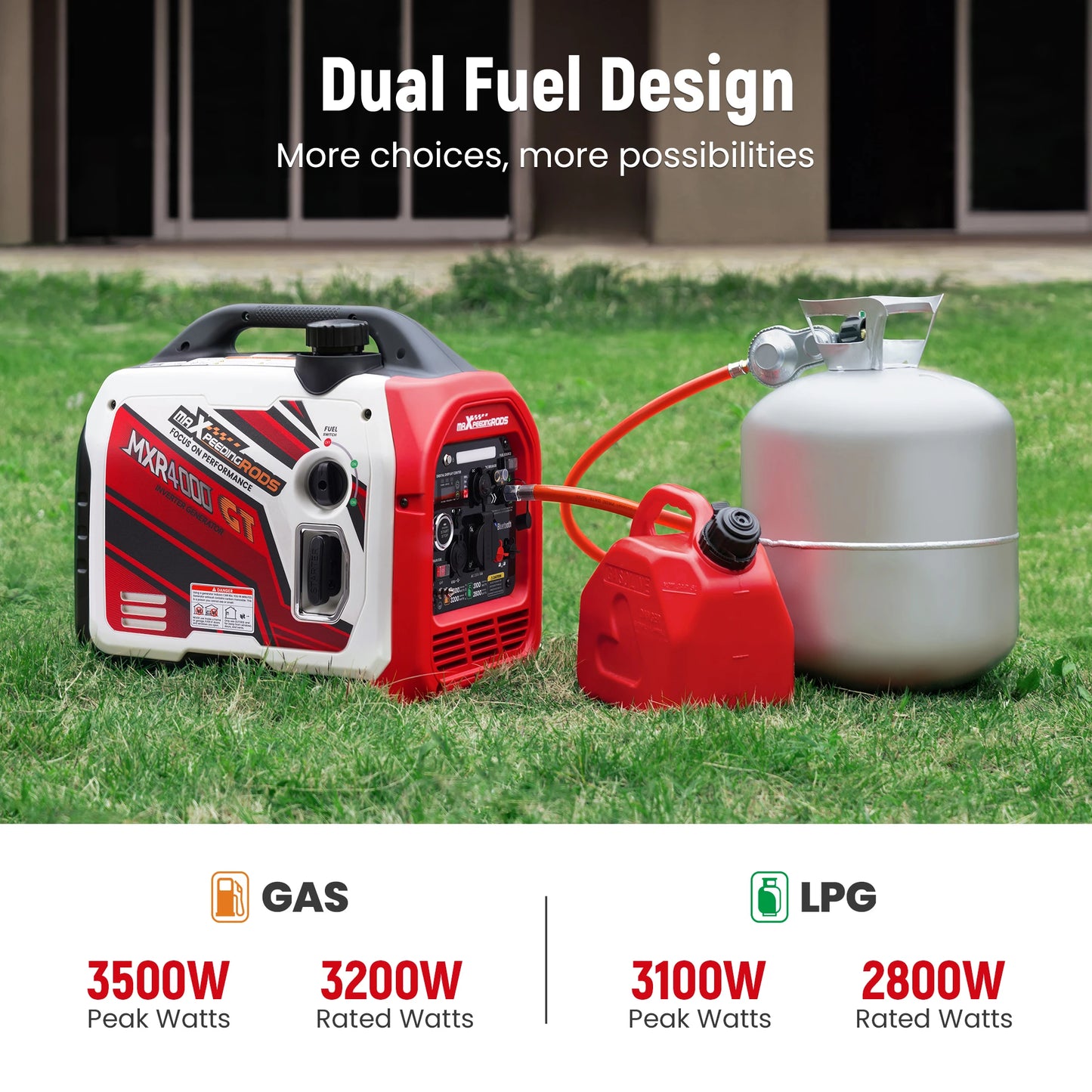 3500W Dual Fuel LPG Generator Inverter Generator Portable for Emergency Situations