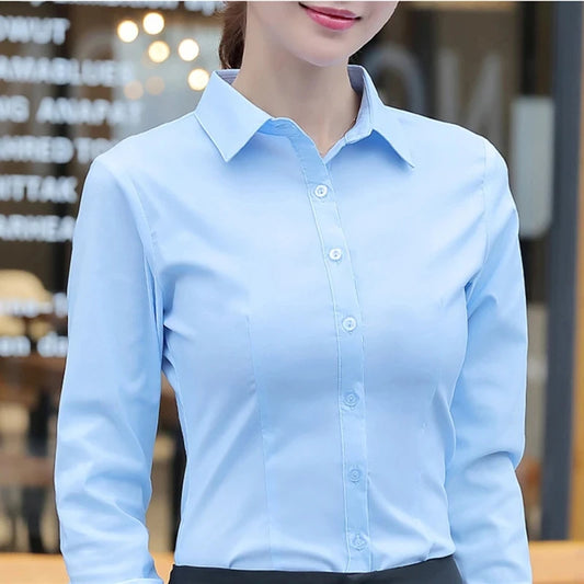 White Long Sleeve Shirt Blouse