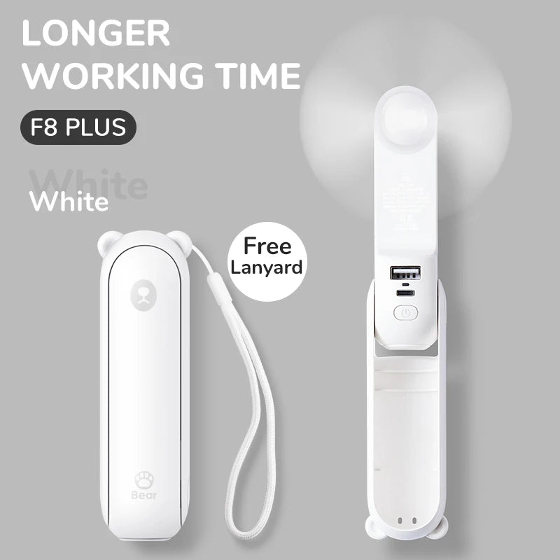 JISULIFE Portable Mini Handheld Fan USB 4500mA With Flash Light