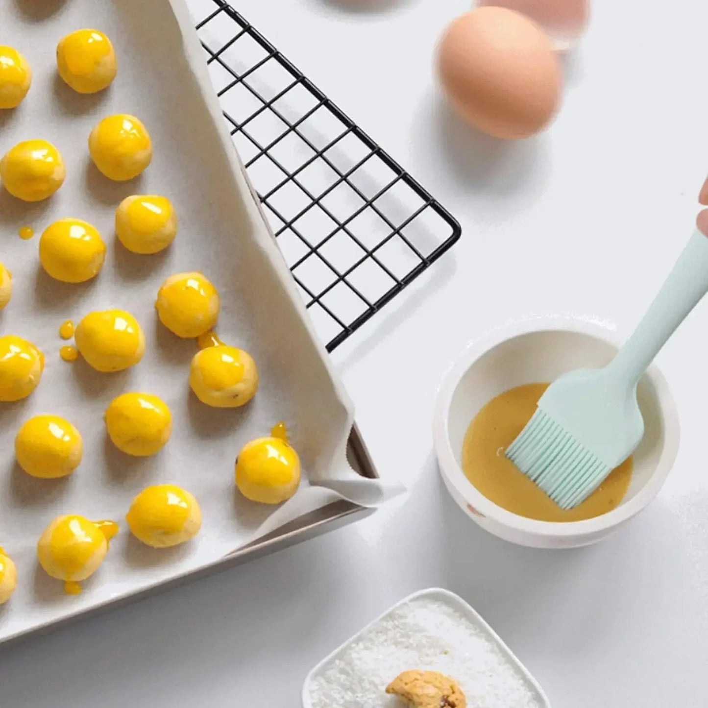 Silicone kitchenware 6-piece set, cream integrated scraper, spatula, oil brush, size scraper set
