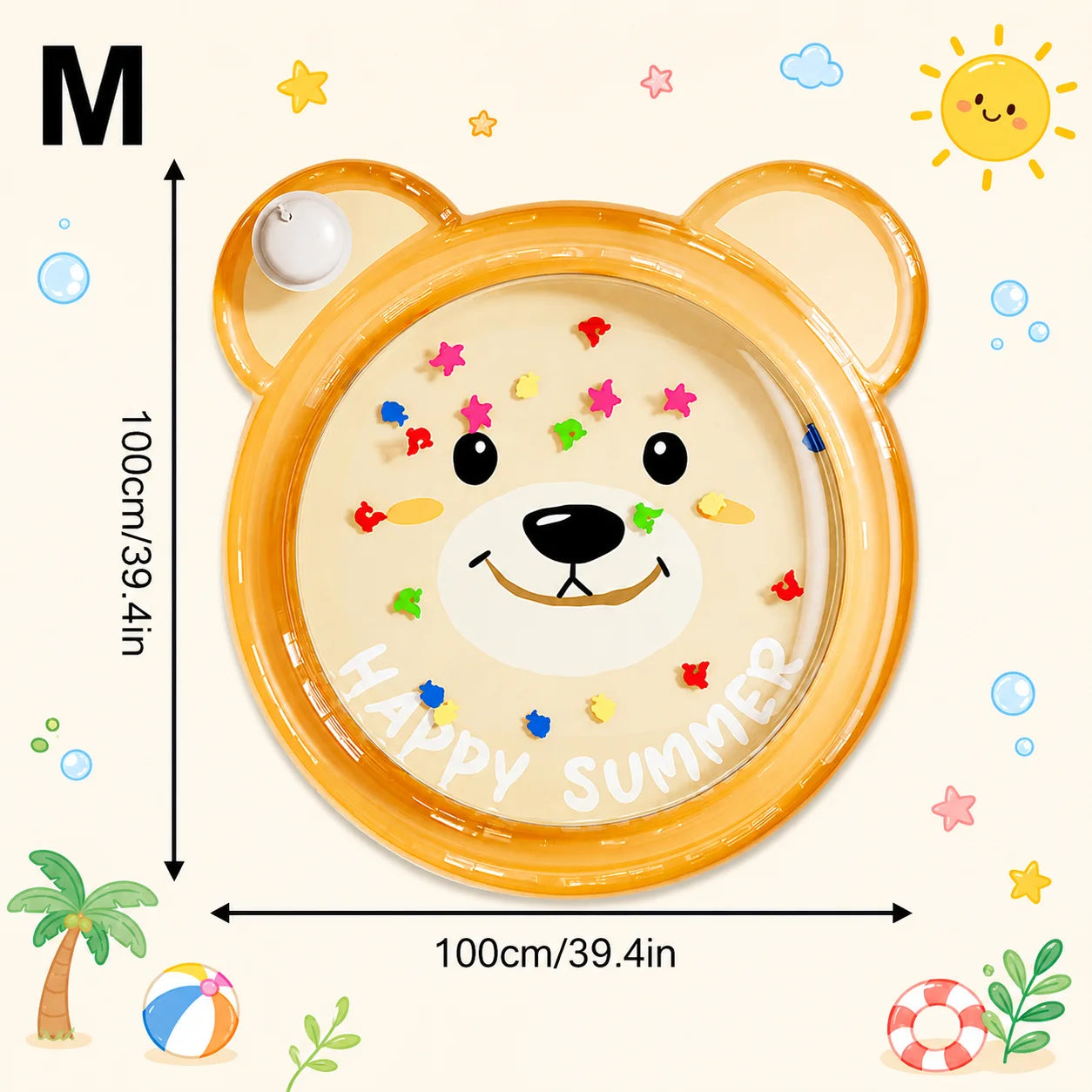 1PC Tummy Time Water Mat, Inflatable Sensory Play Pad, Water Filled Pat Mat Infant Floor Activity Toy for Toddlers