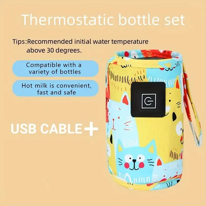 USB Milk & Water Warmer – Portable Bottle Heater and Insulated Bag for Travel, Stroller, and Baby Feeding