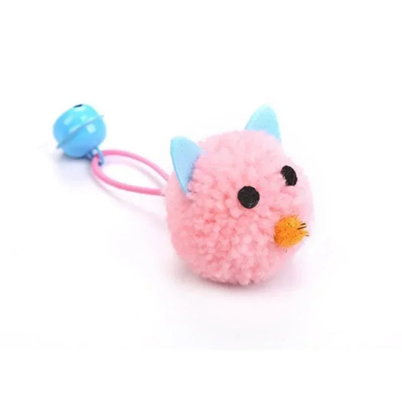 Cat Toys Interactive Plush Mouse Head Shaped Pet Toys With Bell Kitten Cats Playing Scratch Training Toy