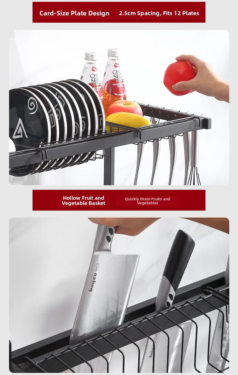 Kitchen Sink Multi-Function Rack Dish Drainer Plate Bowl Storage Shelf Countertop Home Use Organiser Utility Rack Shelf