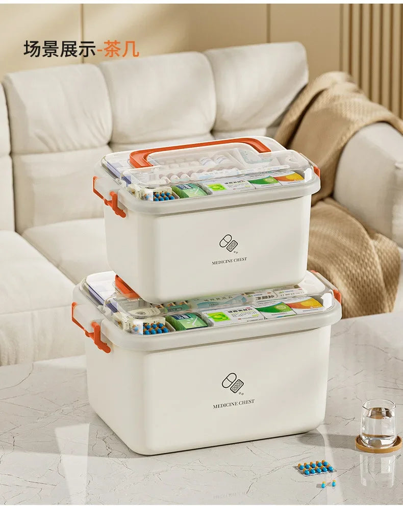 Large Capacity Portable Medicine Box First Aid Medical Kit
