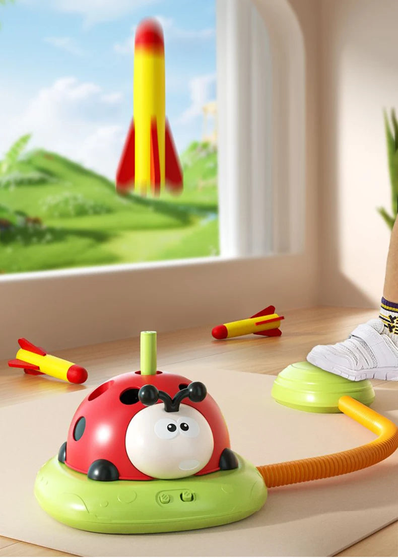Ladybug Sport Entertainment Game Toy Multifunction Rope Skipping Machine Ferrule Jump Rocket Launcher Outdoor Educational
