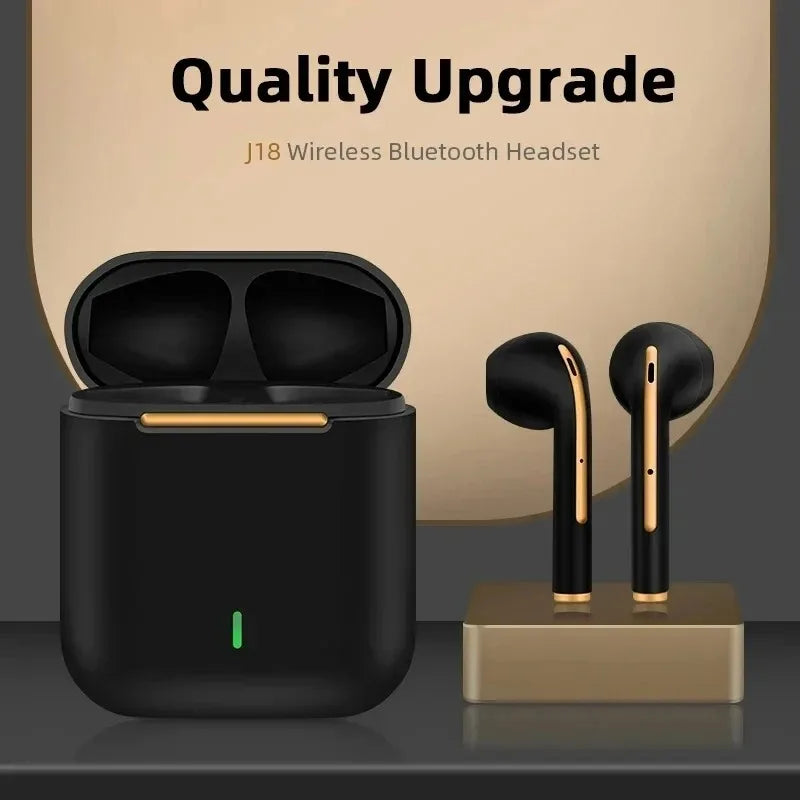 Hot selling J18 Wireless Bluetooth HiFI In Ear Stereo Microphone Waterproof Noise Reduction Sports Game Music Earphones