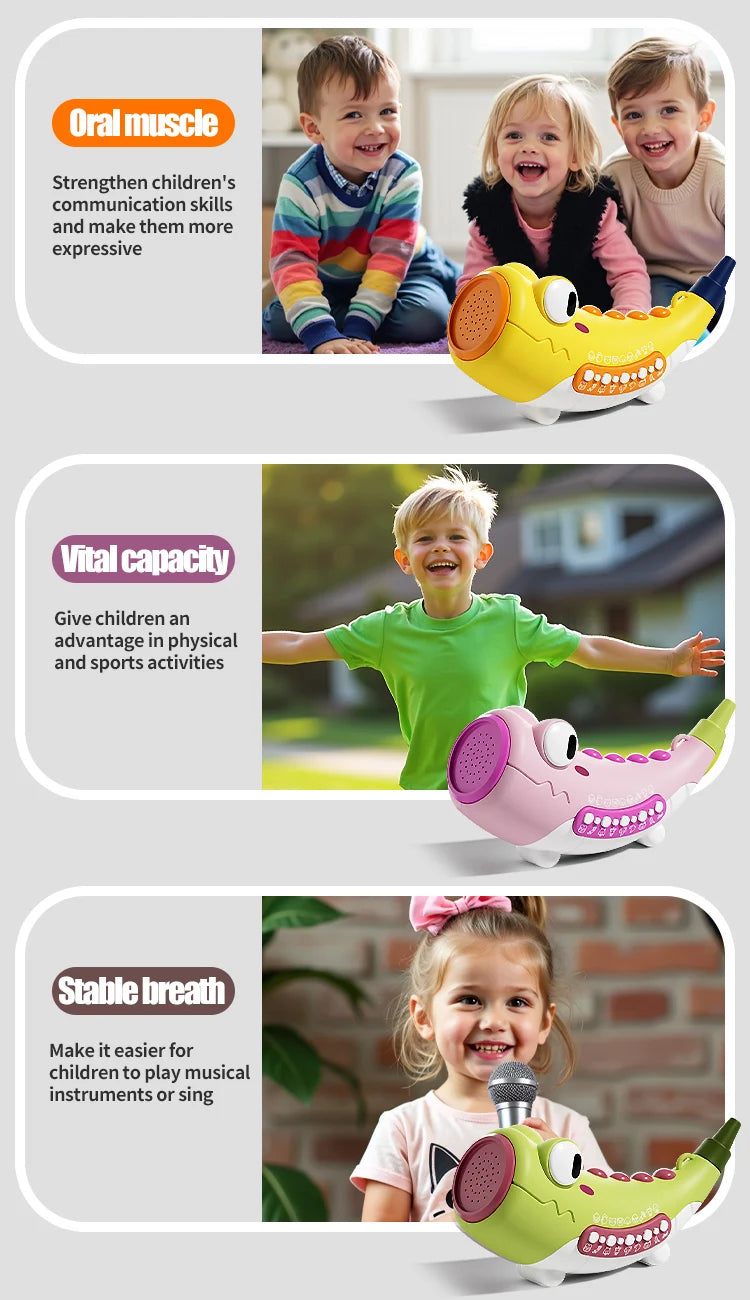 Kids Animal Horn Blowing Toy – Interactive Sound Learning and Oral Muscle Trainer with Easy-Clean Design