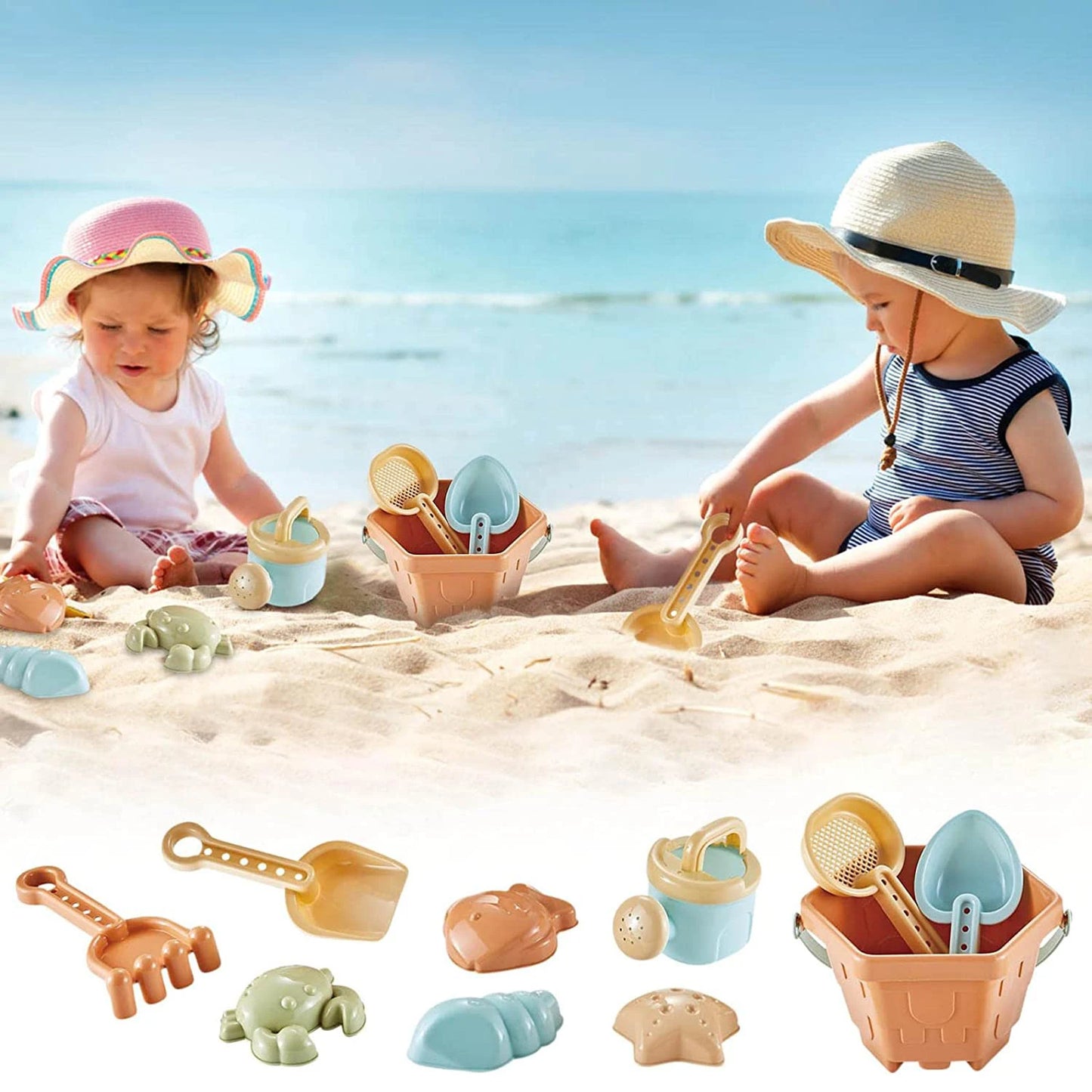 Baby Beach Toys Children Outdoor Summer Sand Play Set Infants Digging SandPlastic Shovels Buckets Water Play Beach Toys for Kids