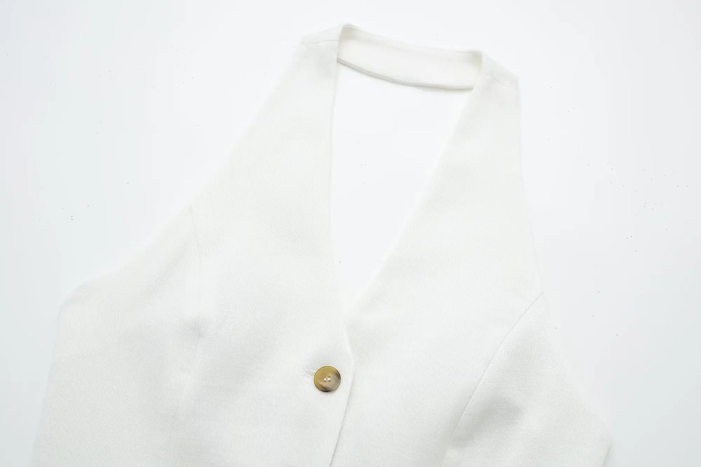 Women's Linen Look Halterneck Vest And Wide Leg Trouser