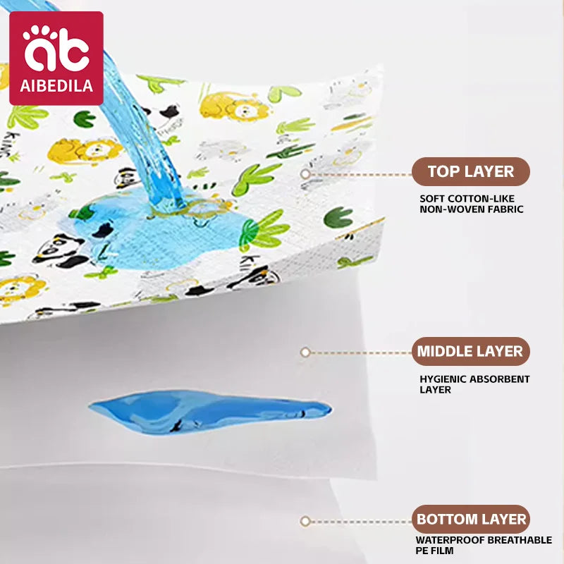 AIBEDILA Baby Disposable Table Mats Oilproof Waterproof Sticky Placemats Cute Animal Design Portable Dining Pads for Toddlers