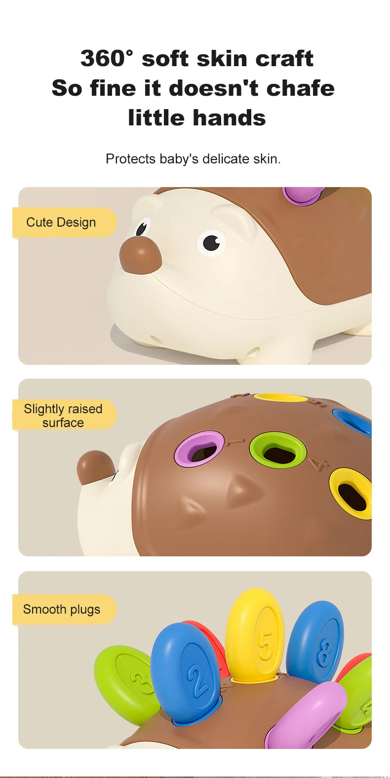 Montessori Baby Hedgehog Toy – Sensory and Fine Motor Educational Toy for Kids