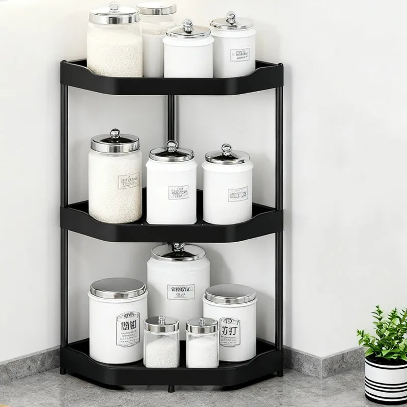 3/2/1 Layers Kitchen Storage Rack Seasoning Spice Bottle Shelf Countertop Corner Stands Space Saving Chopstick Holder Organiser