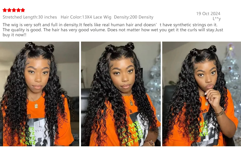 46 Inch Deep Wave Lace Front Wigs Human Hair 13x6 HD Lace Frontal Wigs Pre Plucked Brazilian Curly Human Hair Wig 200 Density