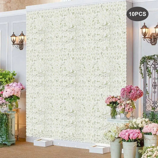 10Pcs 16"X 24" Artificial Flower Wall Panels Flower for Outdoor Garden Backyard Fence Fence Privacy Screen and Indoor Wall Decor