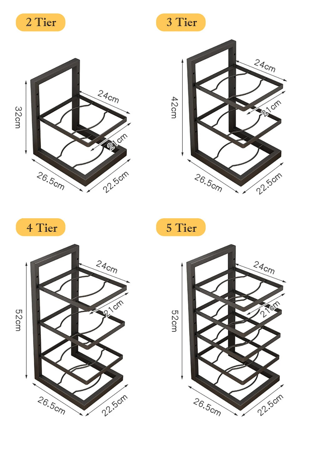 Adjustable Pot Rack Organiser, Kitchen Stainless Steel Pot Storage Rack ,Multi-Layer Household Pot and Pan Organser for Kitchen