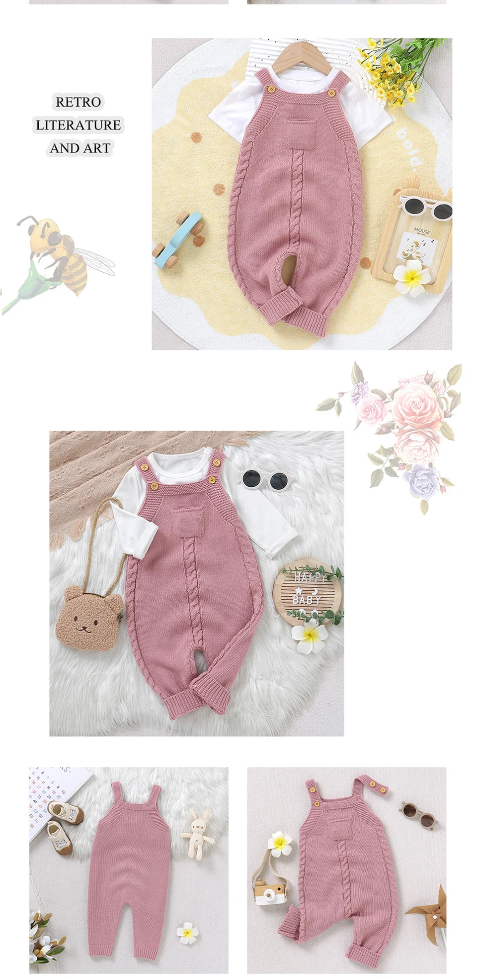 Baby Rompers for Boys Girls Solid Sleeveless Knitted Jumpsuits Playsuits 0-18m One Piece Newborn Netural Outfits Toddler Clothes