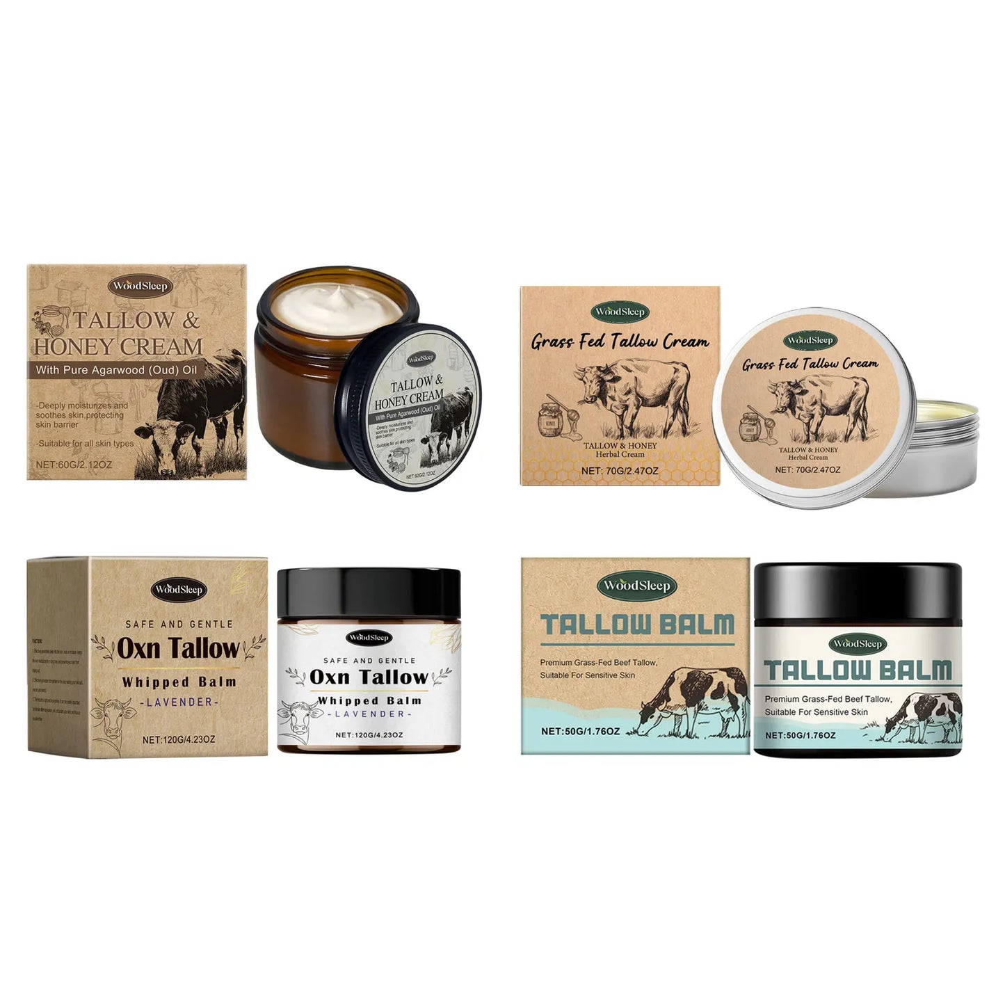 Beef Tallow Cream for Dry Damaged Skin