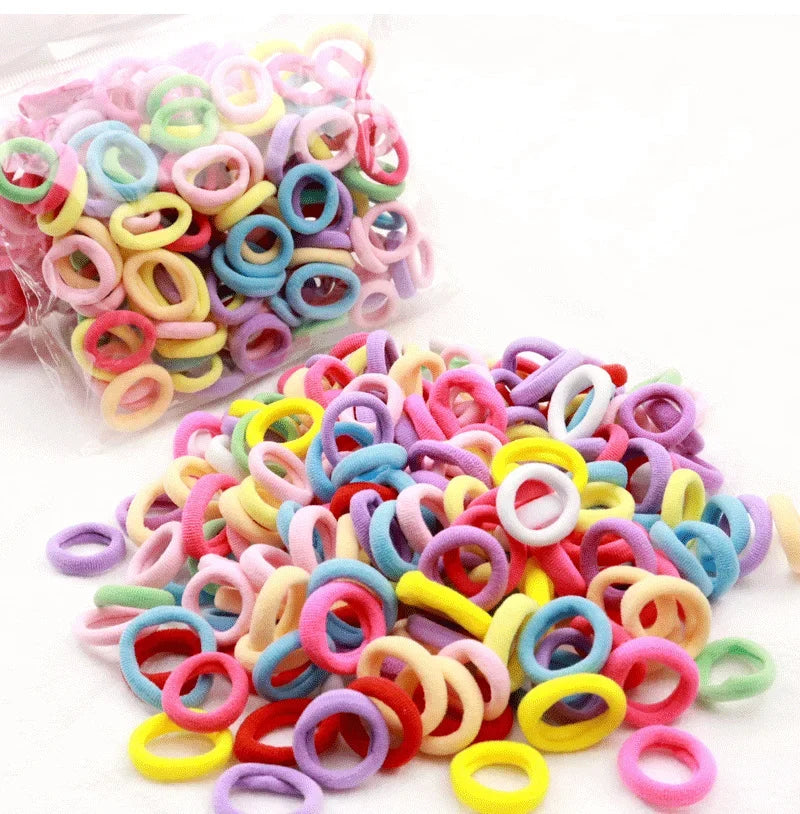 200Pc Colorful Nylon Elastic Hair Bands