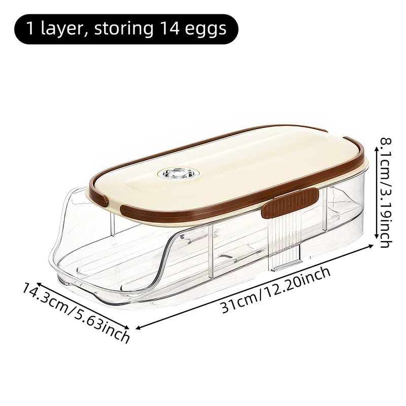 1 piece, Egg storage box, automatic rolling refrigerator egg rack storage, hand-held egg refrigerator side door storagerack