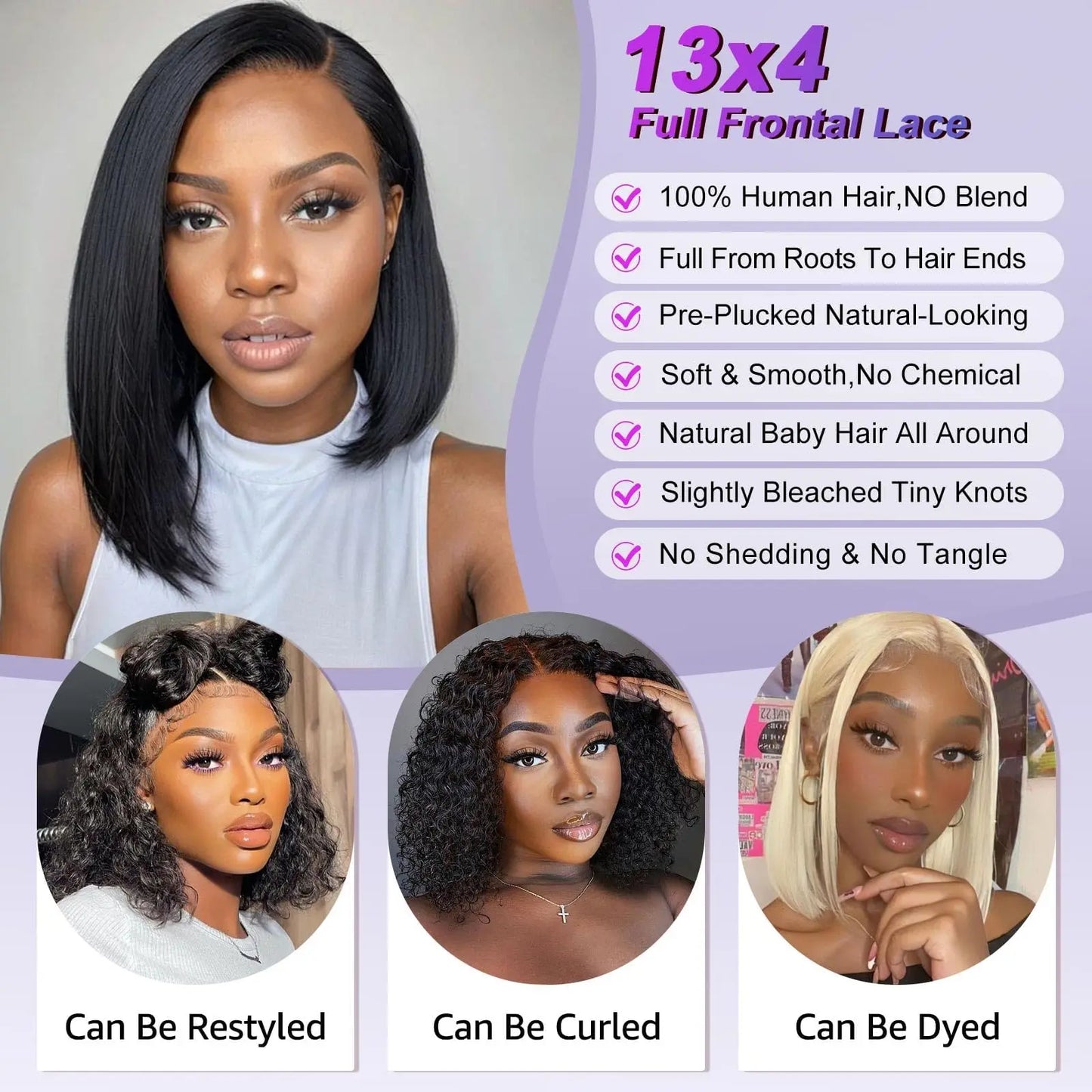 200 Density Short Bob Wig Straight Lace Front Wigs Human Hair 13x4 13x6 HD Lace Frontal Brazilian Wig 100% Human Hair For Women