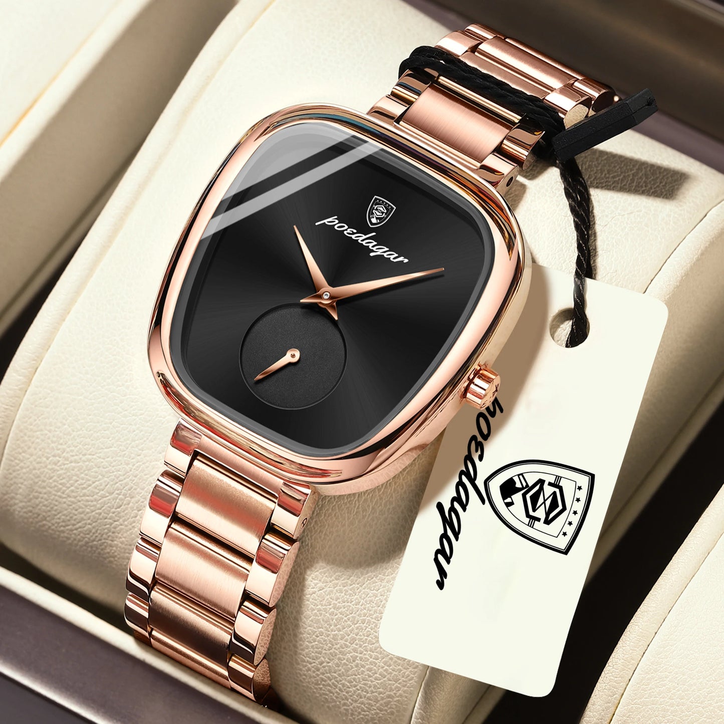 POEDAGAR Fashion Watch For Woman Waterproof Stainless Steel Quartz Couple Watches High Quality Ladies Wristwatch Girlfriend Gift