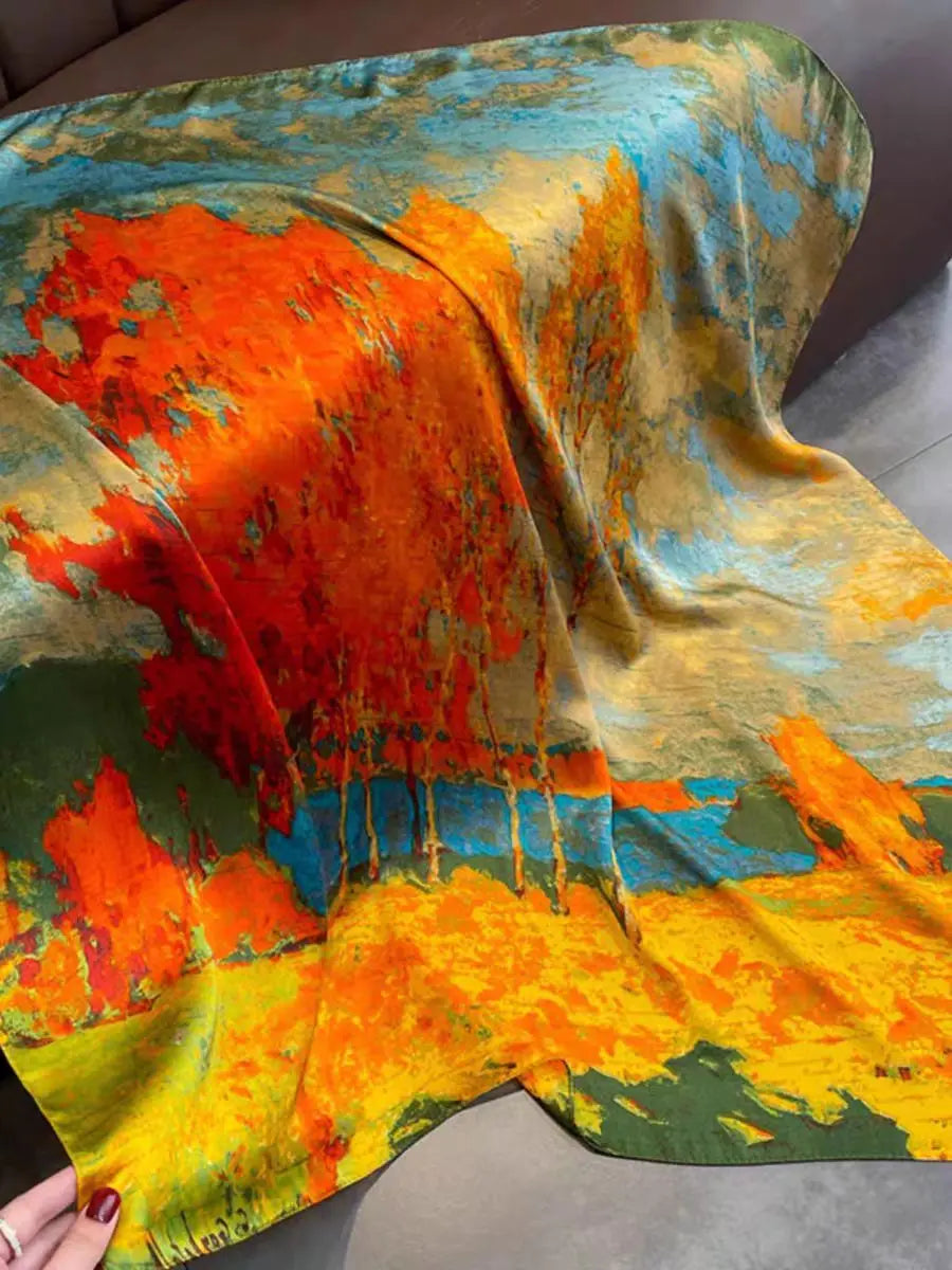 Tensili Brocade Satin Scarf Printed Silk Shawls