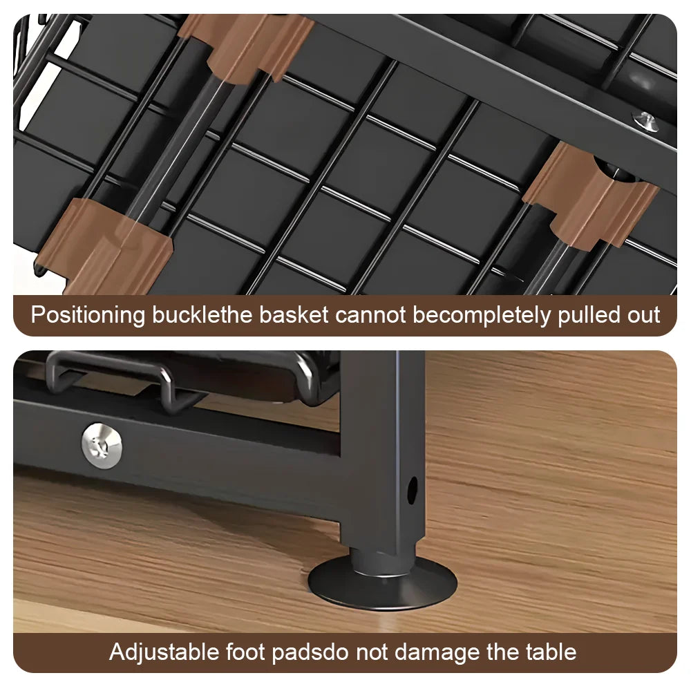 Kitchen Shelves Slide-out storage rack,Cabinet pull-out storage basket, Punch-free storage rack with suction cups,Spice rack