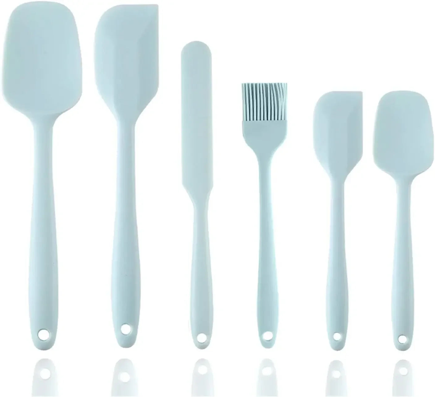 Silicone kitchenware 6-piece set, cream integrated scraper, spatula, oil brush, size scraper set