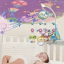 Musical Baby Crib Mobile – Light-Up Music Projection Toy with Remote Control for Infants 0–6 Months