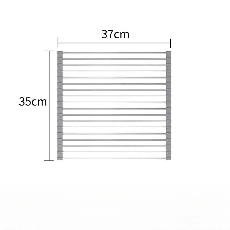 1pc Foldable Dish Drainer, Roll Up Dish Drying Rack ,Kitchen Sink Holder Organiser,Tableware Plate Storage Shelf