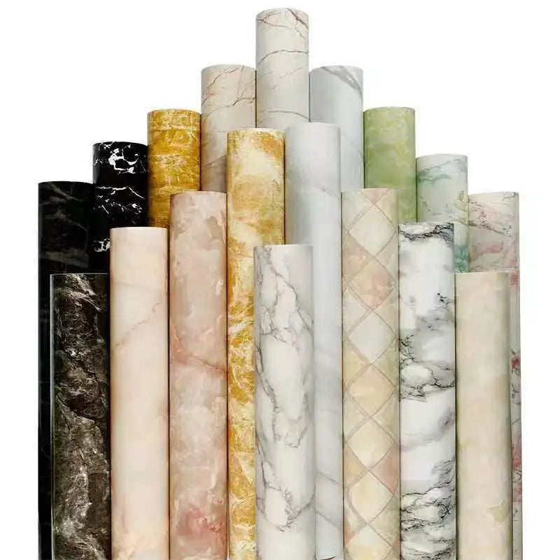 PVC Thickened Waterproof And Oil-proof Marble Wallpaper Self-adhesive Sticker Bathroom Cabinet Cooktop Desktop Decorative Film
