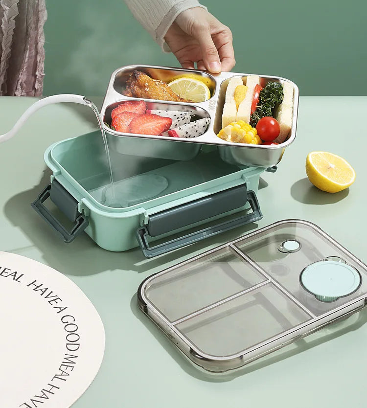 850ml Portable Lunch Boxes for Children Adults Thermo Soup Bento Box Stainless Steel Insulated Heating Food Storage Container