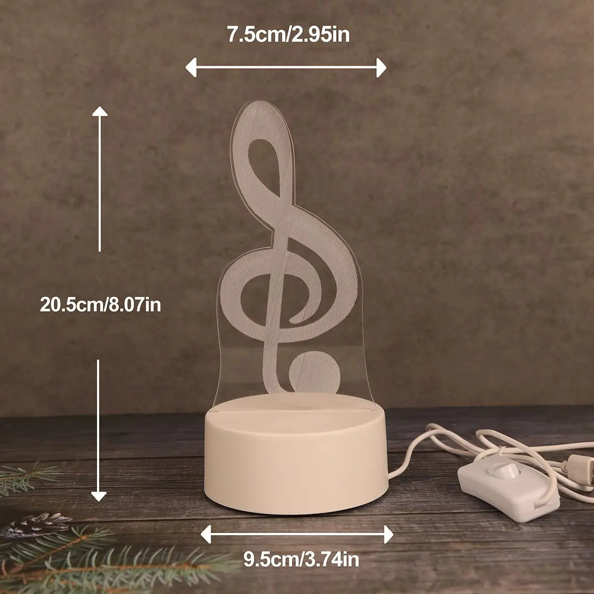 USB 3D note shaped night lights, musician collection lights, bedroom party and holiday decoration lights, friend gift lights.