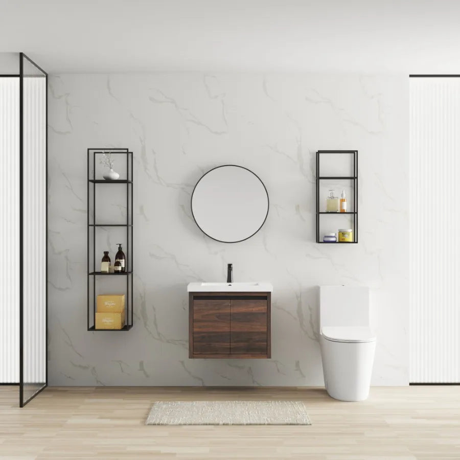 Bathroom Cabinet With Sink Soft Close Doors Float Mounting Design 24 Inch For Small Bathroom 24x18 KDPacking W128650530