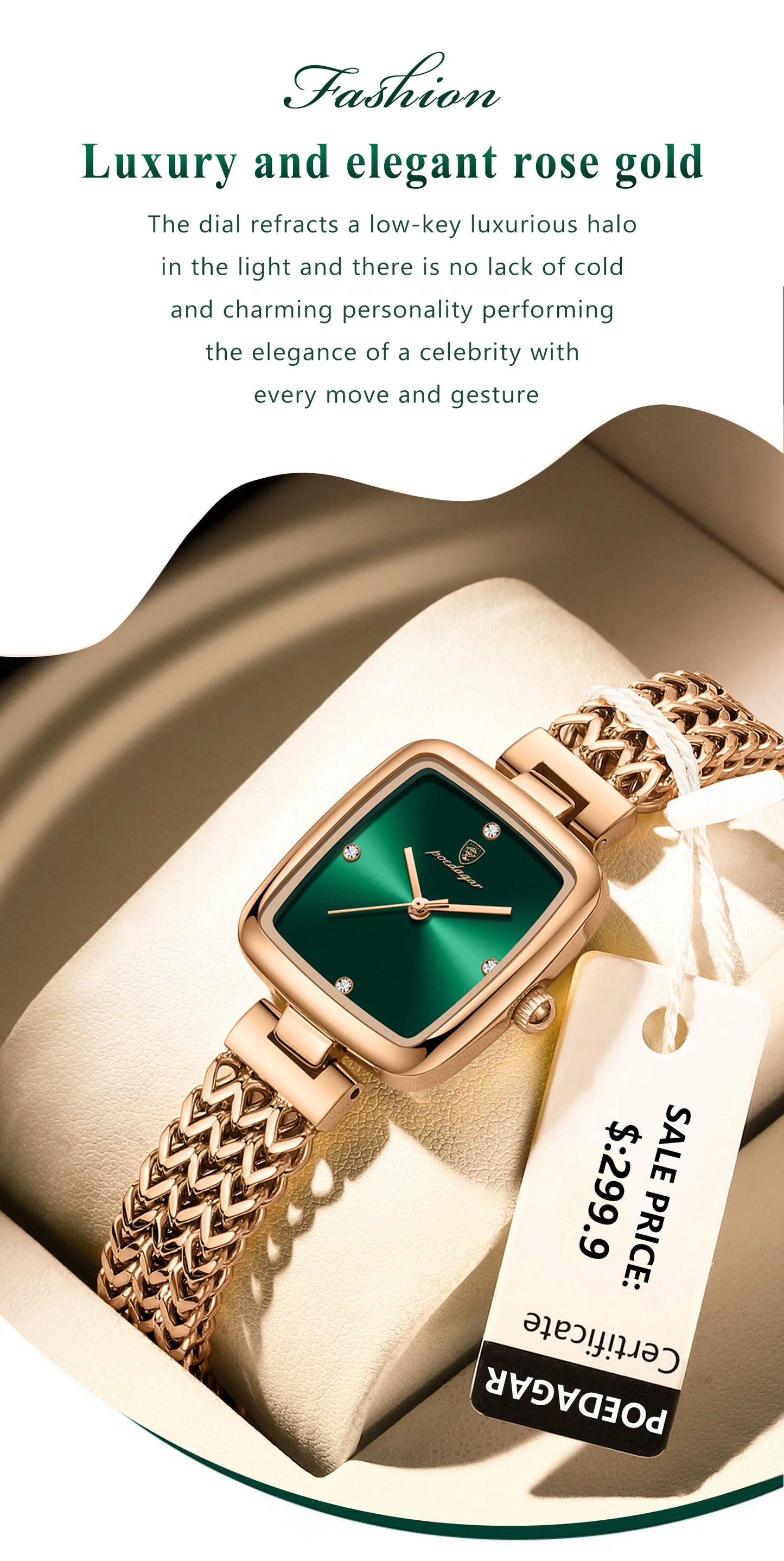 POEDAGAR Luxury Square Watch for Woman Waterproof Stainless Steel Women Quartz Watches Female Elegant Dress Simple Ladies Watch