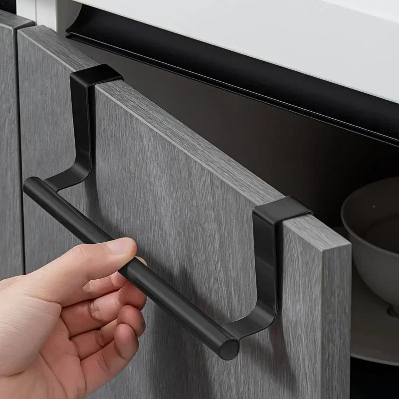 Towel Rod Steel Metal Wire Over Cabinet Towel Rack Storage Organiser Bathroom Door Hanging Towel Rack Punch-free Rag Hanger