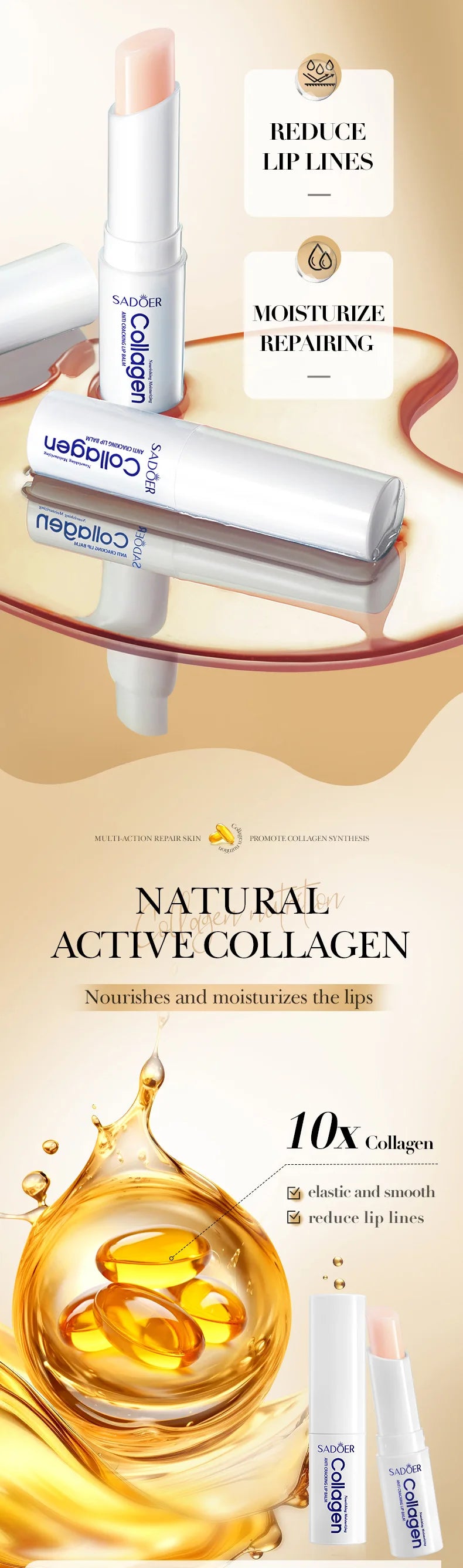 SADOER Collagen Moisturising Lip Balm