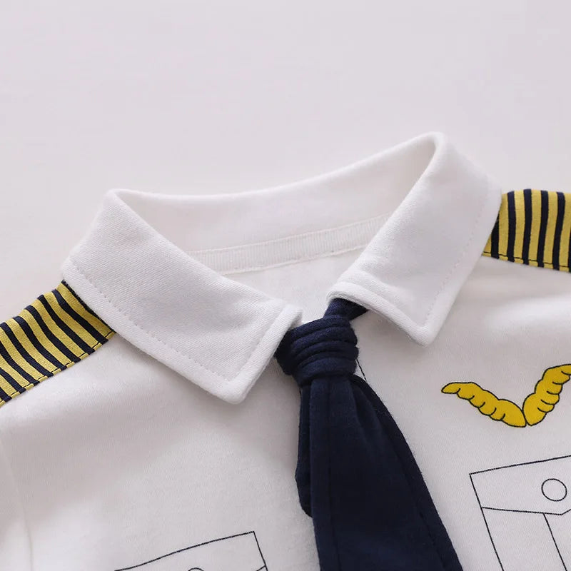 Newborn Clothes Handsome Airplane Long Dress Cotton Soft 0-18 Boys And Girls Spring andAutumn Long Sleeved Baby Jumpsuit