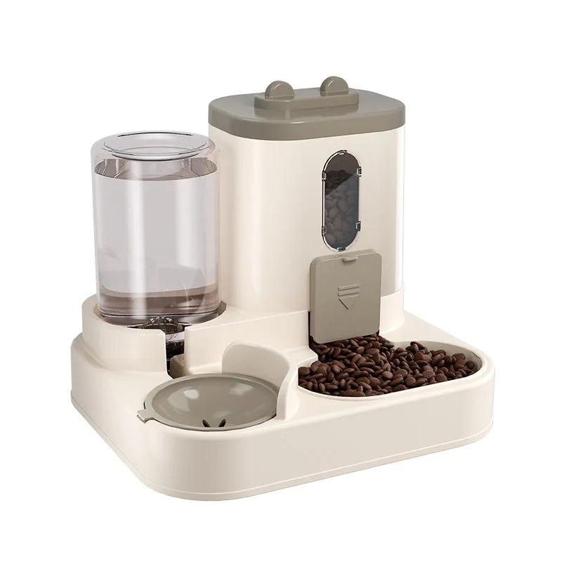 2-in-1 Gravity Pet Feeder and Water Dispenser, Small Dog Cat Food and Water Dispenser, Pet Feeder Water Bowl