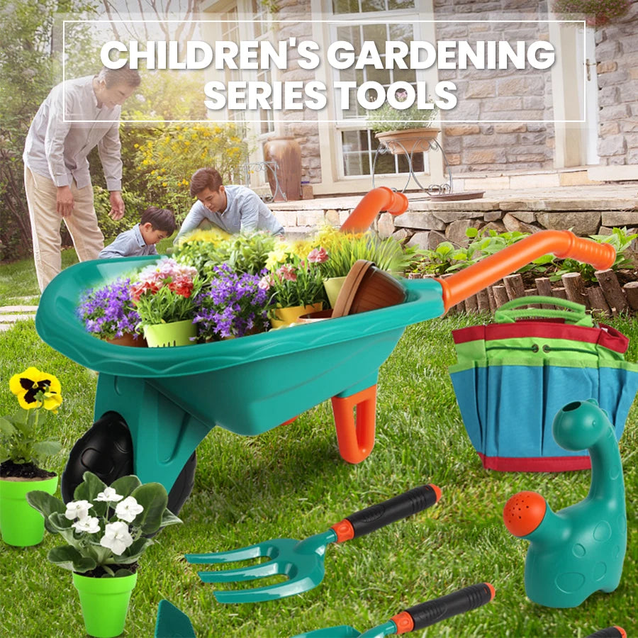 Gardening Tools Outdoor Toys Set Backyard Play Family Roles-Play Game Pretend Play Kids Toy for Boys Girls Children's Day Gifts