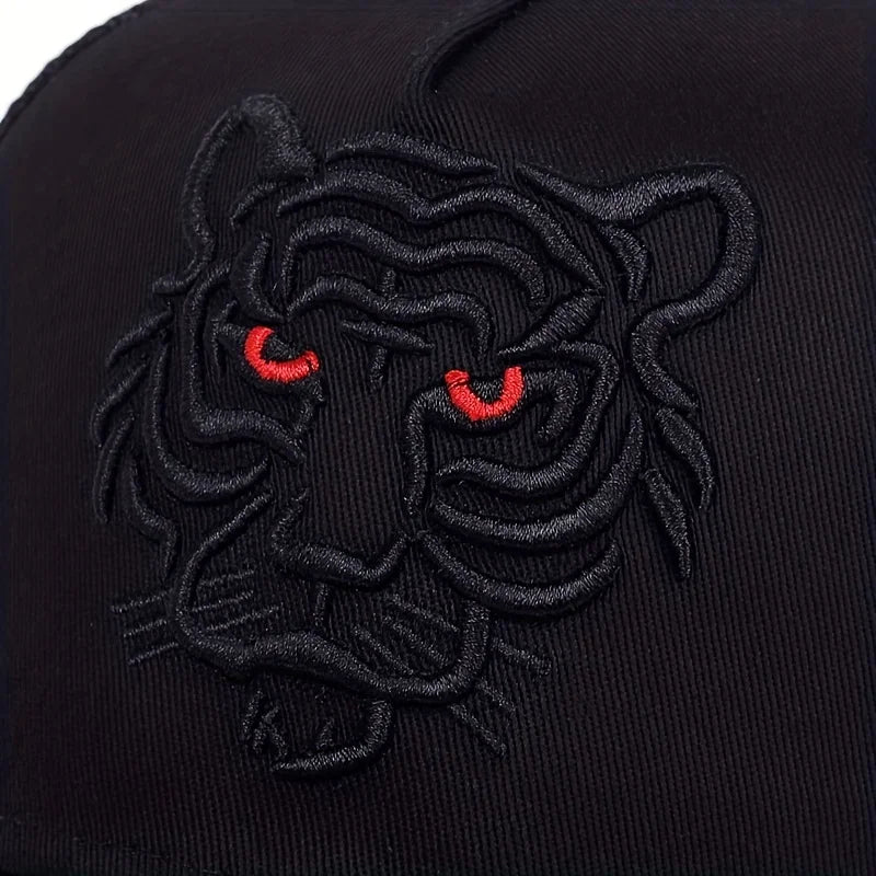 Unisex Tiger Head Embroidery Baseball Caps Spring and Autumn Outdoor Adjustable Casual Hats Sunscreen Hat