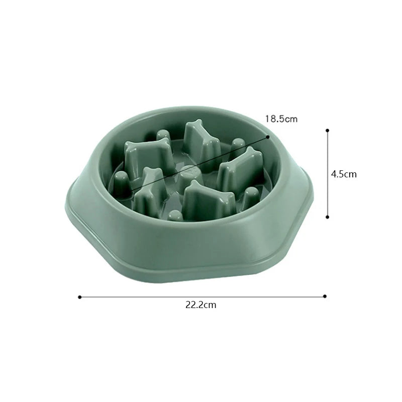Pet Slow Feeder Bowl – Anti-Choking, Anti-Gulping PP Plastic Dish for Dogs