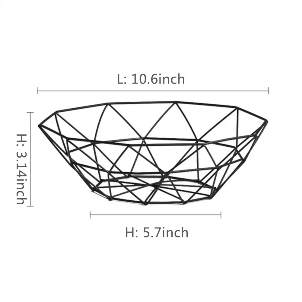 Metal Fruit Basket Simple Fruit Basin Multi-Size Iron Snack Bread Vegetable Storage Bowls Kitchen Eggs Dessert Holder Organiser