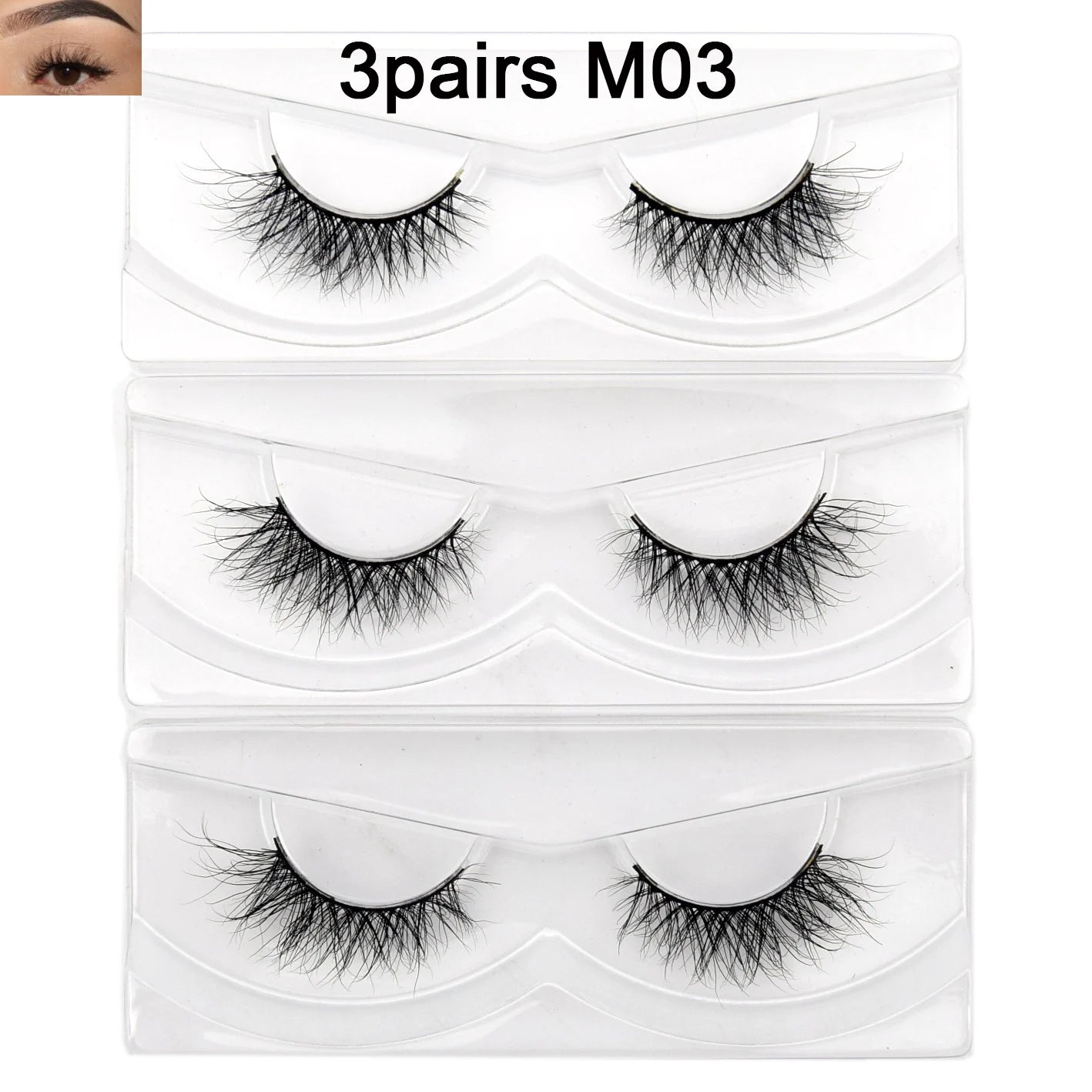 Visofree 3D Mink Half Lashes – Natural Long False Eyelashes with Clear Band, Handmade HT04
