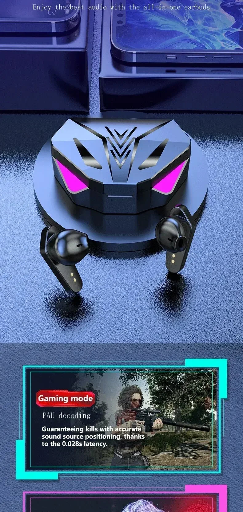 X15 TWS Gaming Earbuds Wireless Bluetooth Earphones With Mic Bass Audio Sound Positioning 9D Stereo Music HiFi Headset For Gamer